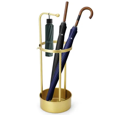 Outdoor Heavy-Duty Universal-Size Gold Umbrella Holder with Strong Hands-Free Shoulder Strap and Lock Iron Metal Handicraft