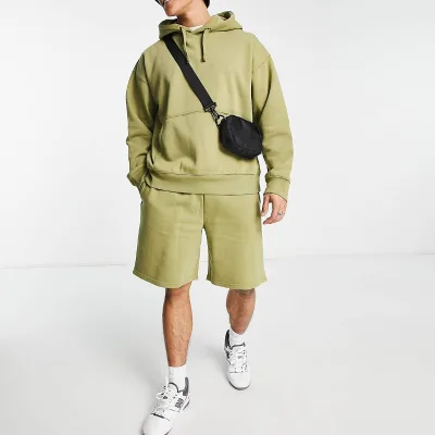 2022 Summer Mens Clothing 2 Pieces Outfit Oversized Hoodies Shorts Tracksuit Running Jogging Sports Suit Set