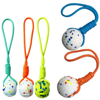 Tug-of-War Rope Pulling PetToys Interactive Traction Dog Training Ball Toys for Pet Grinding and Cleaning Teeth
