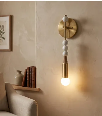 wabi sabi Chandelier, retro wabi-sabi style, marble wall lamp, for living room, dining table, tea room, study, and bedroom bedside lamp