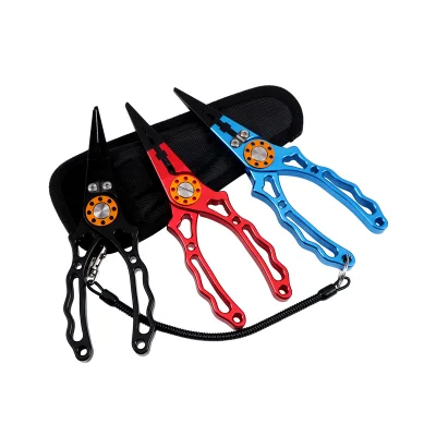 Aluminum Fishing Pliers Hook Remover Corrosion Resistant Saltwater Fishing Tools With Sheath Lanyard