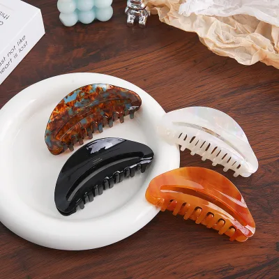 Creative French Elegant Design 10.5CM Colored Acetate Oval Hair Claw for Ponytail Holder