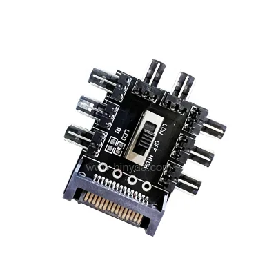 1 to 8 Way Fan Splitter Cooler Cooling Fan Hub 3 Pin PCB Adapter PC Computer Fan Speed Controller SATA Adapter