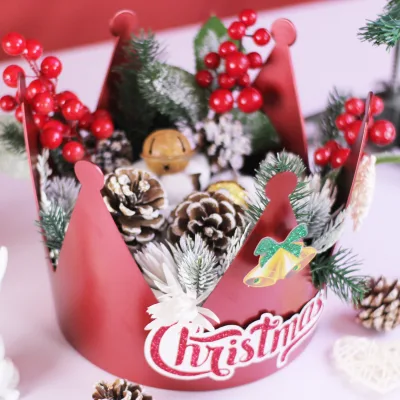 Christmas Crown Holding Gift Box Waterproof Gift Box Xmas Rose Bouquet Flower Christmas Decoration Packaging Box