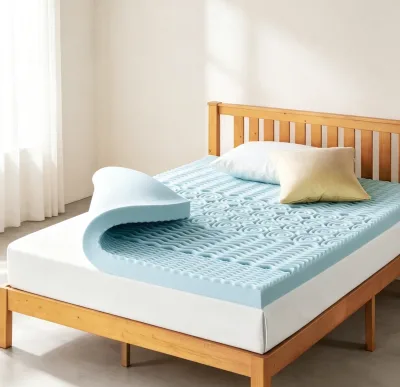 2-Inch Gel Infused Memory Foam Mattress Topper for Full Size Beds, Egg Crate Wave-Shaped Design for Cooling and Pressure Relief