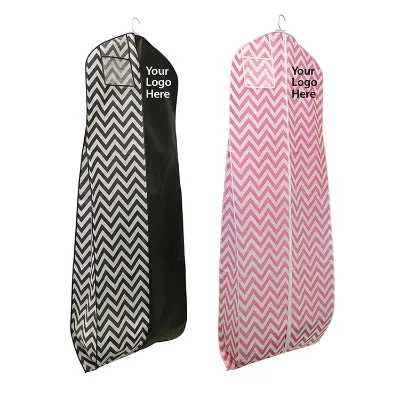 Custom Logo Wedding Dress Fabric Garment Suit Cover Bag Eco-Friendly Dustproof Polyester Reusable Foldable
