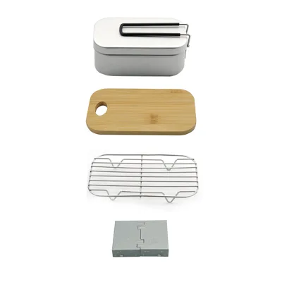 Aluminum Lunch Box for Travel Camp Portable Lightweight Thick Japanese Style Case Thermal Metal Bento Box Food Container