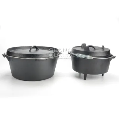 Gusseisen Dutch Oven Mit Deckel Garden Campfire Camping BBQ Dutch Oven with Feet and Lid Fire Pot Cast Iron Cooking Pot