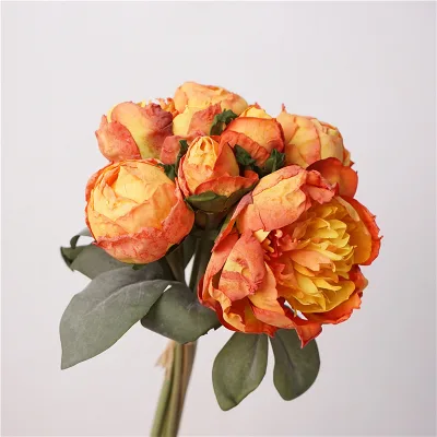 Artificial Peony Flower Bunches for Wedding Vintage Silk Peony Flower Bouquet for Holiday Hotel Party Decoration