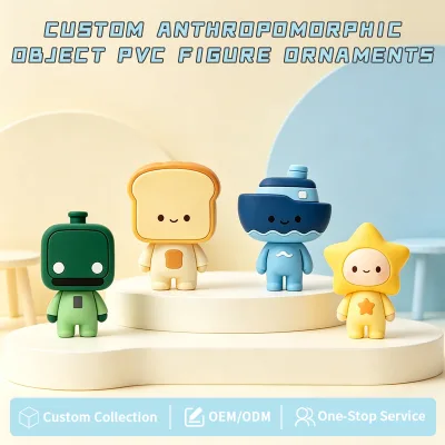 Custom 3D Anthropomorphic PVC Figurine Cute Daily Object Character Soft Rubber Doll Charm Toy Desktop Decor Wholesale