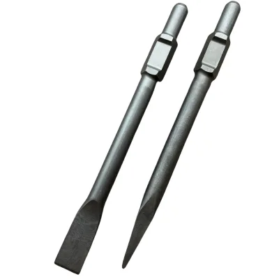 Large Electric Pickaxe Head & Tip 65A/95A Sharp Flat Chisel Steel Handle Powder Coated Industrial Grade