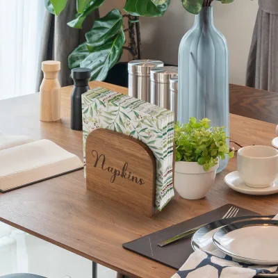 Multi-Functional Design Table Decoration Accessories Natural Wood Tissues Box No Deformation Durable Napkin Holder