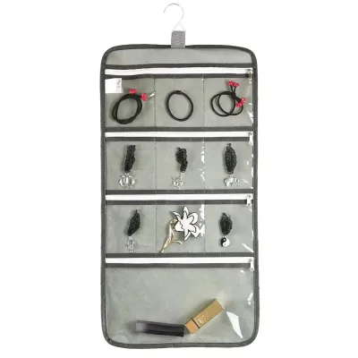 Foldable Transparent Modern Non-Woven Fabric Jewelry Storage Door Hanging Bag for Wardrobe Storing Rubber Bands Lipstick