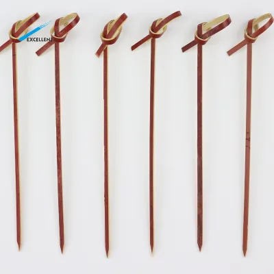 New Innovation Party Supplies Food Grade Natural Green Knotted Bamboo Skewers Wholesale
