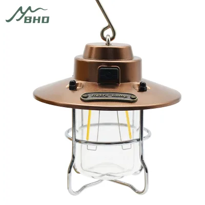 Retro Style Camping Lanterns Led Rechargeable Lamp Outdoor Camping Lanterns With Hang