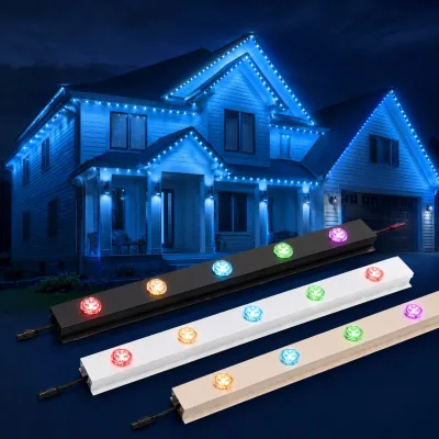 WS2811 Pixel String 30mm RGB IP68 Waterproof Outdoor Permanent Lighting For Christmas Holiday Eaves Roofline And House
