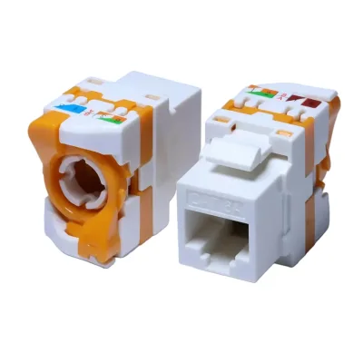 High-Performance Durable RJ45 Cat6A Toolless Keystone Jack for Network Wall Plate and Patch Panel Solutions