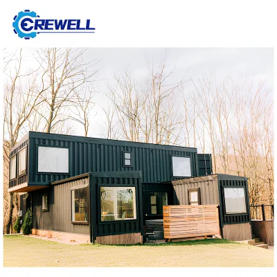 Modern Two-story White Prefab Shipping Container House with Multi-Unit Layout Bedroom Dining Customizable Color