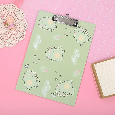 Students A4 Size Customized Cartoon Full Color Printing Cute File Folder Writing Paper Clipboard With Magnetic Buckle