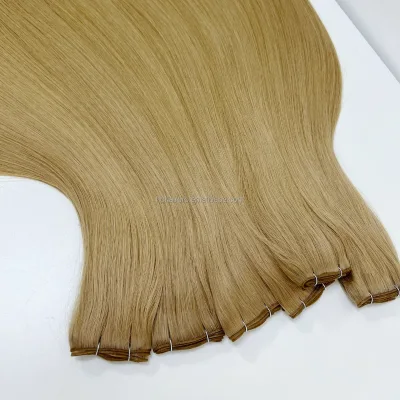 European Salon Quality Virgin Cuticle Aligned Remy Double Drawn Genius Volume Machine Single Weft Micro-Link Dyed Thick Ends