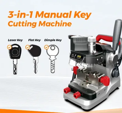 DOLPHIN XP-007 Vertical Laser Dimple Flat Keys Cutting Machine-Plastic + Metal APP Operated 120W