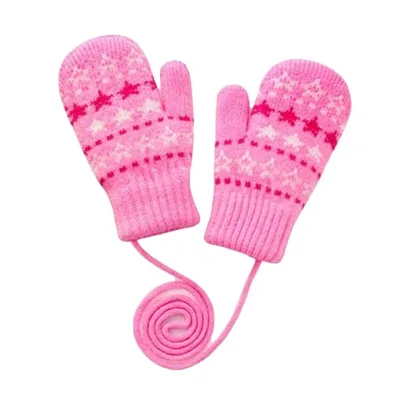 Soft Knit Boys Girls Knitted Gloves Winter Infant Thermal Warm Toddlers Outdoor Sports Breathable Eco-Friendly Stretch Mittens