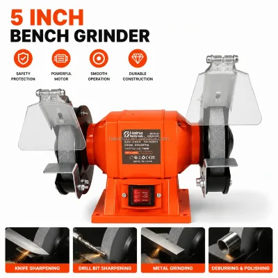 250W 150mm Electric Bench Grinder Machine with 2950r/min Motor and Wheel Guards for Metal Grinding Bench Grinding Power Tool