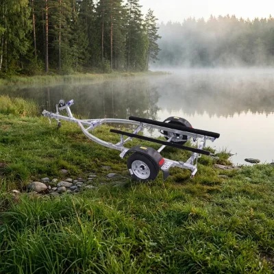 Single Axle Galvanized Boat Trailer 600kg Capacity Marine Trailer for Small Fishing Boat