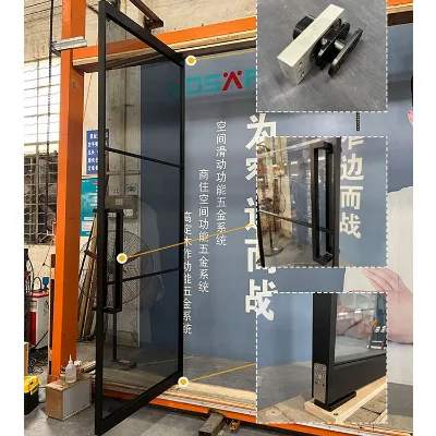 HDSAFE SA8720 Modern Sound Insulation Glass Casement Doors for Office Kitchen Home Interior Use Push-Pull Opening Black Aluminum