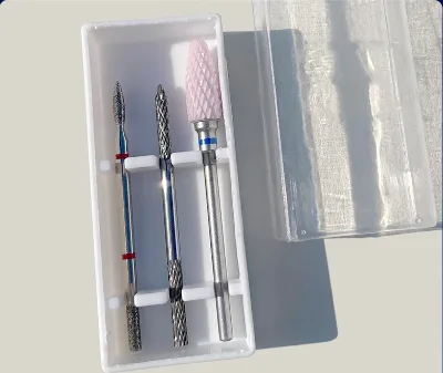 High Quality Alloy Diamond Ceramic Double Head Nail Polish Drill Bit Tools for Cuticle Nail Salon
