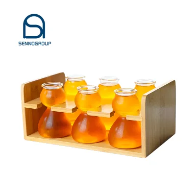 Customized Logo Cocktail Glasses Set Absinthe Beer Cups Whiskey Glasses Mixing Glass Drinking Juice Cup with Wooden Stand
