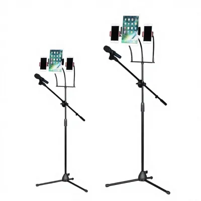 LKT-803D Wholesale China Manufacturer Black Tripod Floor Tablet Phone Microphone Gooseneck Floor Stand