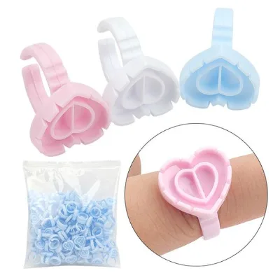 Disposable Heart-Shaped Eyelash and Eyebrow Glue Ring China Origin Box Packaging