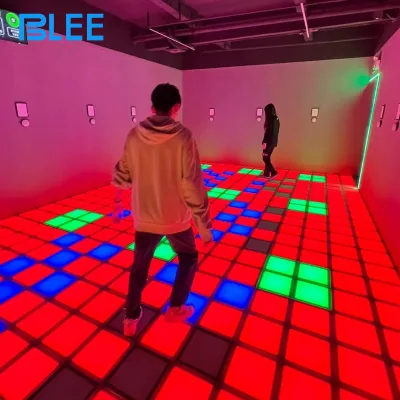 Hot Selling Interactive Activate LED Grid Floor Game Machine Coin Operated Arcade for Amusement Park