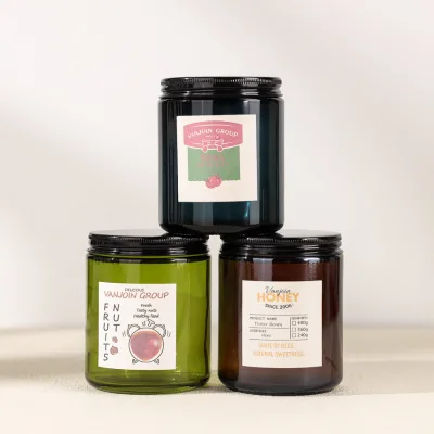 Food Grade Frosted Round Flower Child Proof Jar Matte Amber Green Black 250ml Glass Jar
