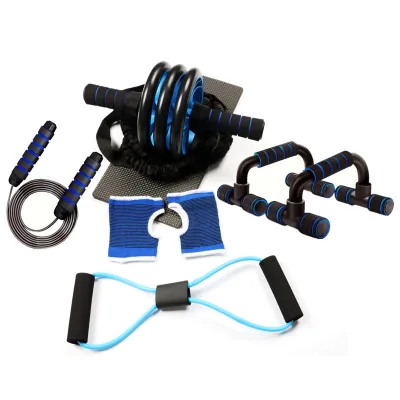 Cross-border 8-Piece Ab Wheel Set for Home Core Strength Training Includes Abdominal Roller T-Shaped Push-Up Bar