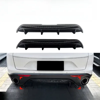 Car Rear Bumper Lip Diffuser Spoiler Modified Corner Exhaust Pipe Tail Throat