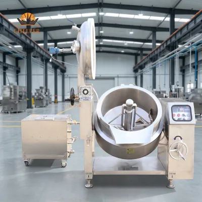 Steam Heating Vacuum Tilting Jacketed Kettle With Mixer 304 Stainless Steel Low Temperature Vacuum Cooking Pot for Fruit Filling