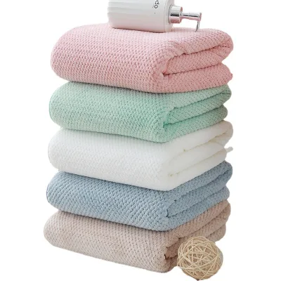 Wrap Knitting Coral Fleece Bath Towel High Quality Face Towel 35*75cm for Adult with Custom logo