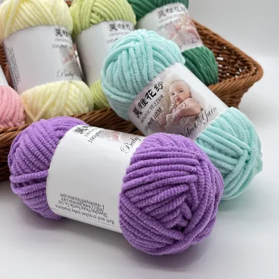 Baby Soft Touching Chenille Yarn 100% Po 1/1.1NM Hand-knitting Yarn for Cushion or Sweater or Blanket or Toys