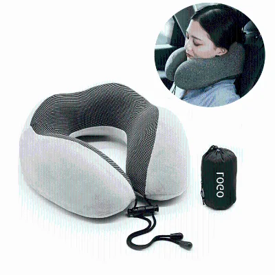 Jacket U Shaped Soft Neck Support Shredded Memory Foam Twist Cotton Travel Pillow With Blanket Set