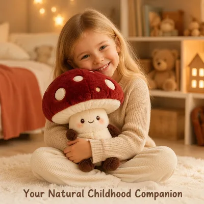 Weighted Sensory Red Mushroom Stuffed Animal with High Resilience for Anxiety Relief Adult Stress Toy