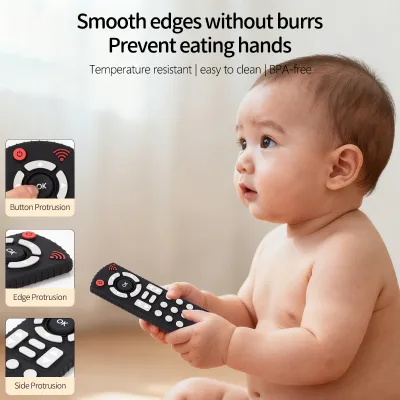 FUBON Food Grade Silicone Teething Baby Products Toy Baby Toys 6-12 Months Birthday Gift Remote Control Shaped Toy