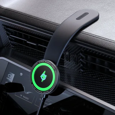 Magnetic Wireless Charging Car Phone Holder Car Dashboard Velcro Detachable Navigation Holder
