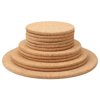 Custom Wooden Absorbable Drink Coasters Cork Base Mat Pot Holder for Home Bar Party Insulation Trivets for Wine Glass