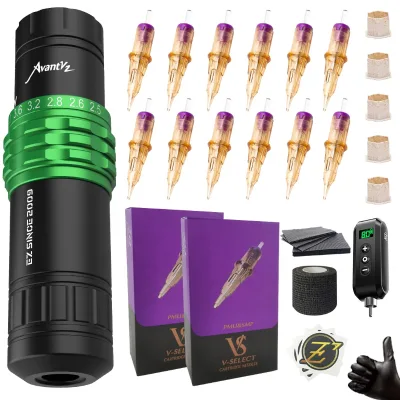 EZ Tattoo Kits Avant V2 KIT & EZ V System PMU Cartridge Tattoo Needle for Tattooing Micropigmentation & Permanent Makeup