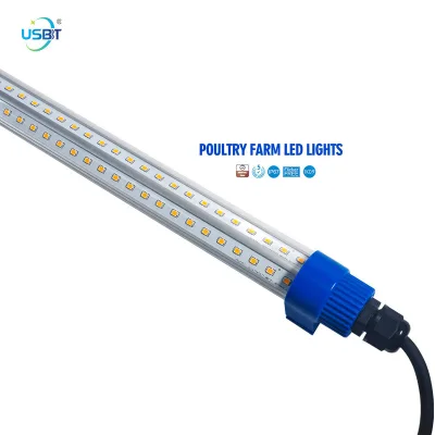 Triac Dimmable LED Poultry Farm Lighting Waterproof T10 Led Tube Light Ce White IP67 80 SMD2835  PMMA + PC Frosted, Clear 2600