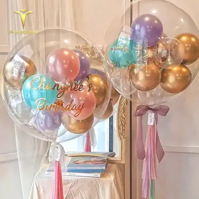 Foil Paper Scraps Inflatable Led Balloon Lights Unicorn/stars/heart/round Shaped Balloons