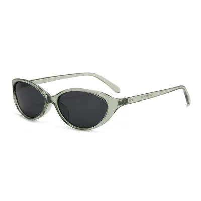 Wholesale Retro Cat Eye Sunglasses, Transparent Green Frame Dark Lens Shades for Women, Fashion Eyewear