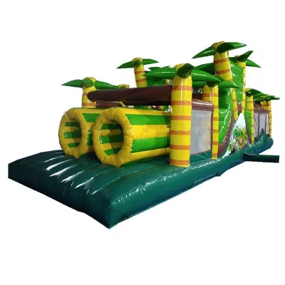Commercial Jungle Inflatable Safari Park Obstacle Course Bounce House Race Game for Kids
